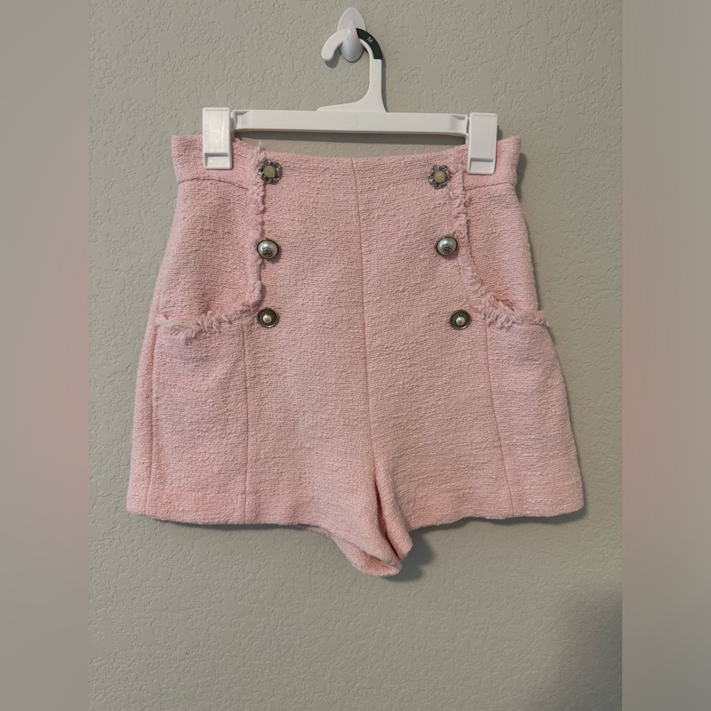 Pink Zara tweed/textured skirt size M. Gently used. - Picture 1 of 9
